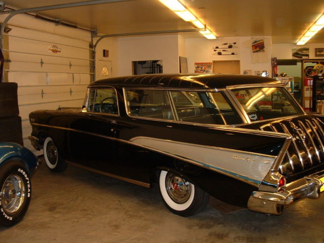 1957 black Chevrolet Nomad