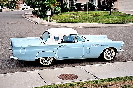 1957 STARMIST BLUE with WHITE TOP Ford Thunderbird Convertible