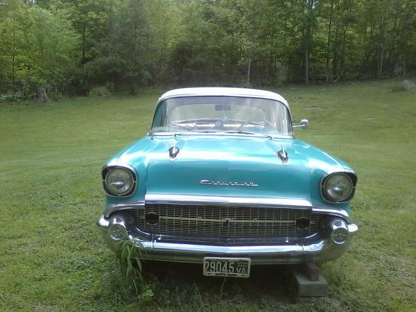 1957 Blue Chevrolet Bel Air/150/210 Sedan