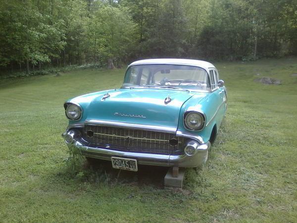 1957 Blue Chevrolet Bel Air/150/210 Sedan