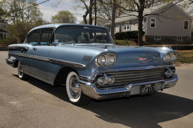 1958 Blue Chevrolet Bel Air/150/210 Sedan