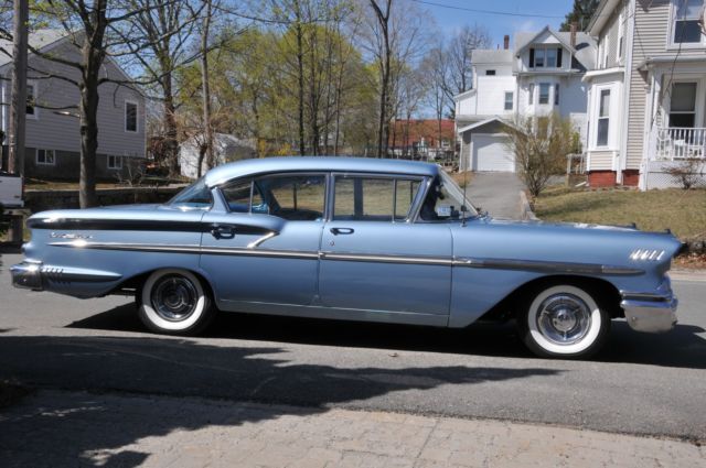 1958 Blue Chevrolet Bel Air/150/210 Sedan