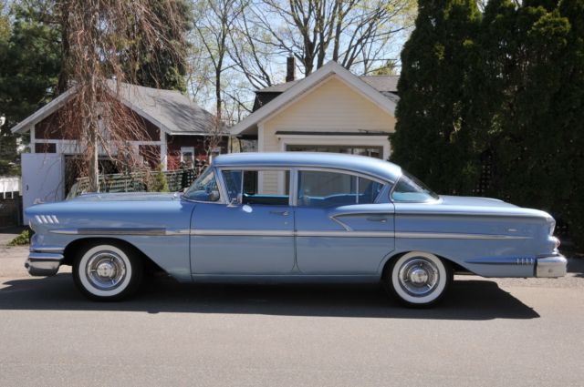 1958 Blue Chevrolet Bel Air/150/210 Sedan