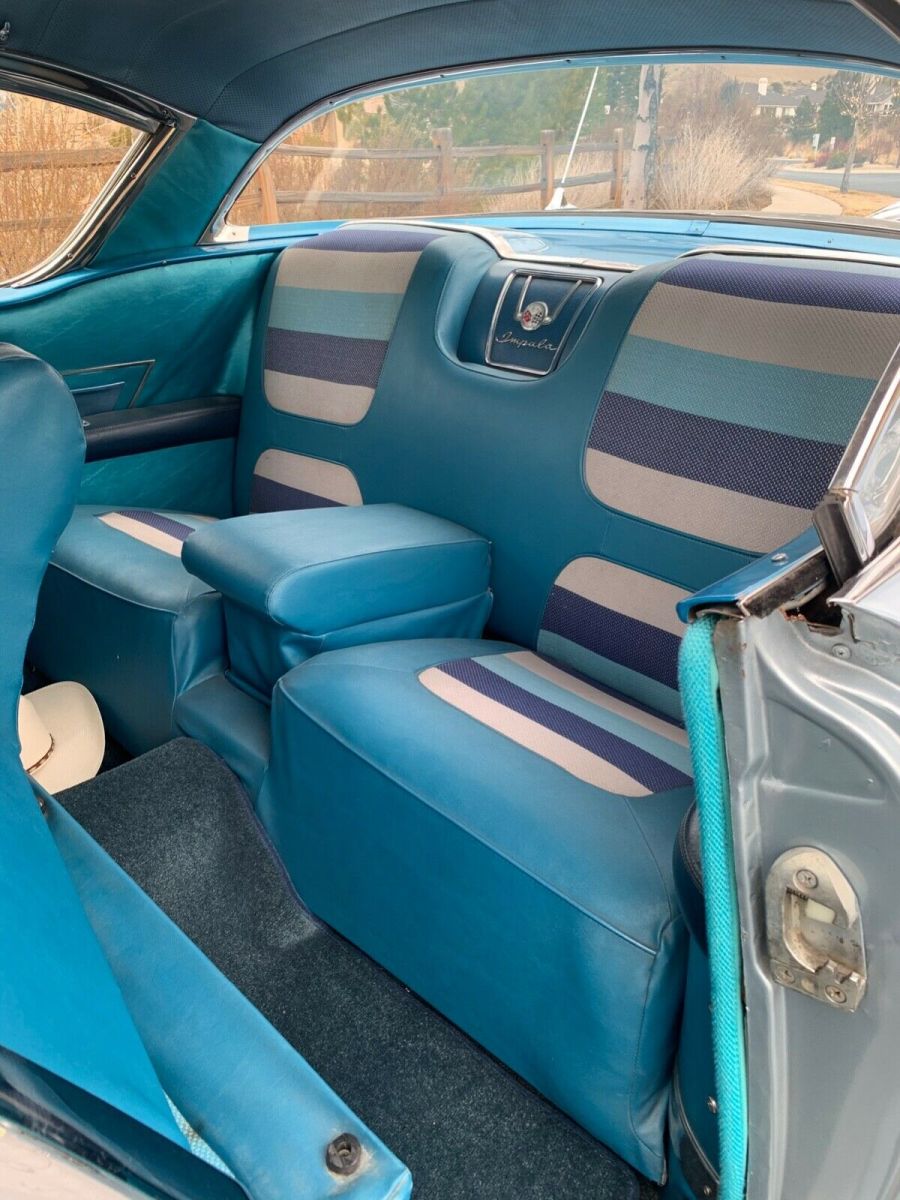 1958 Holiday blue/ antique white Chevrolet Impala Coupe
