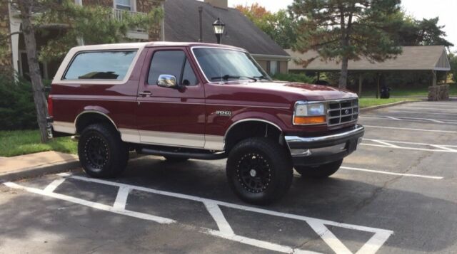 1993 Burgundy Ford Bronco SUV