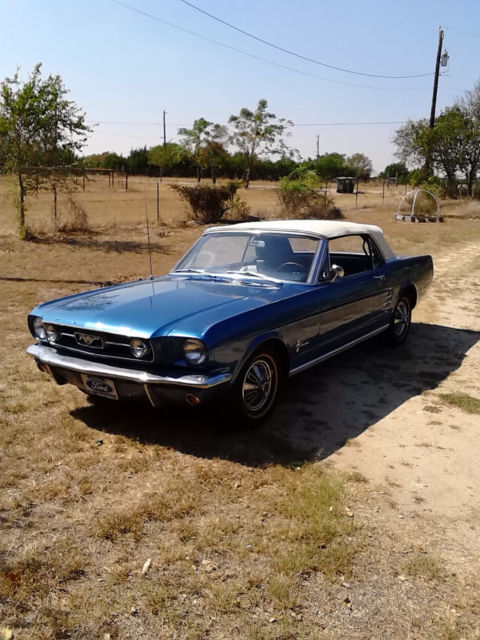 1966 Blue Ford Mustang Convertible