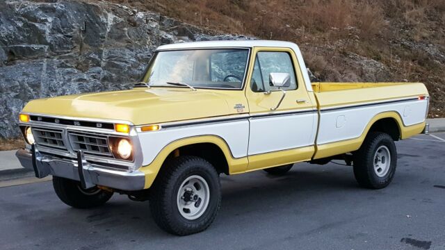 1977 Yellow Ford F-150 Standard Cab Pickup