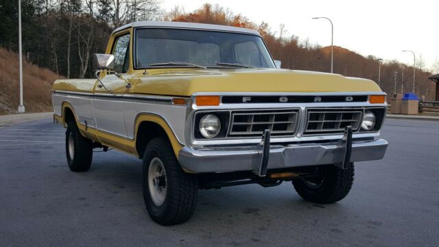 1977 Yellow Ford F-150 Standard Cab Pickup