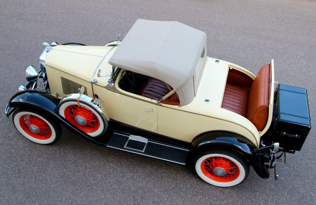 1931 Vintage Yellow & Black Fenders Chevrolet Series AE Independence Sport Roadster