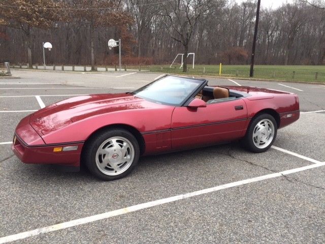 1989 Burgundy Chevrolet Corvette Convertible