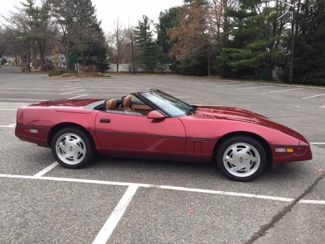 1989 Burgundy Chevrolet Corvette Convertible