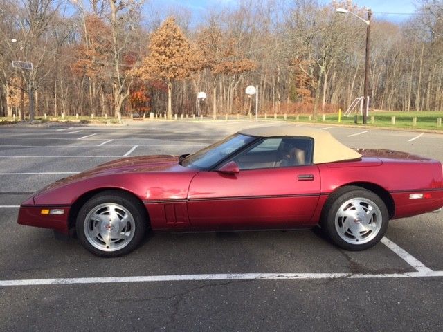 1989 Burgundy Chevrolet Corvette Convertible