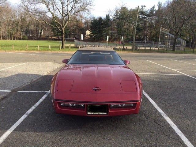 1989 Burgundy Chevrolet Corvette Convertible