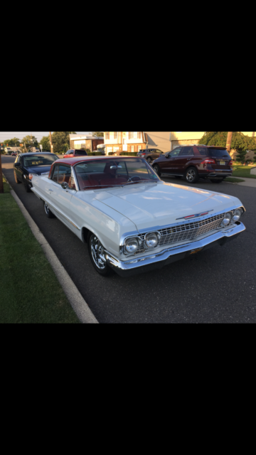 1963 White Chevrolet Impala 2 door
