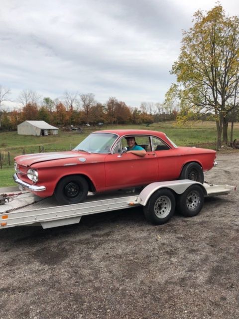 1963 Red Chevrolet Corvair Coupe