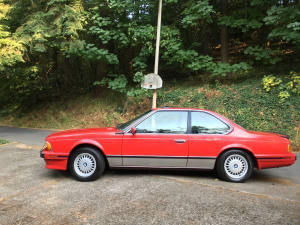 1989 Red BMW 6-Series Coupe