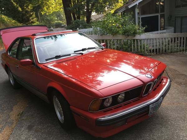 1989 Red BMW 6-Series Coupe