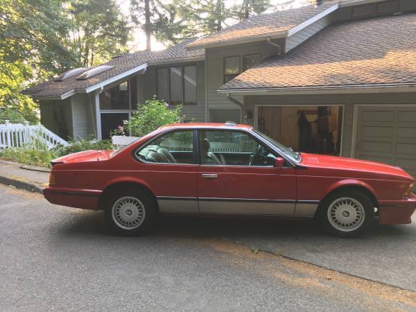 1989 Red BMW 6-Series Coupe