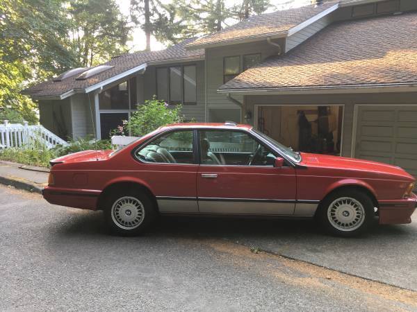 1989 Red BMW 6-Series Coupe