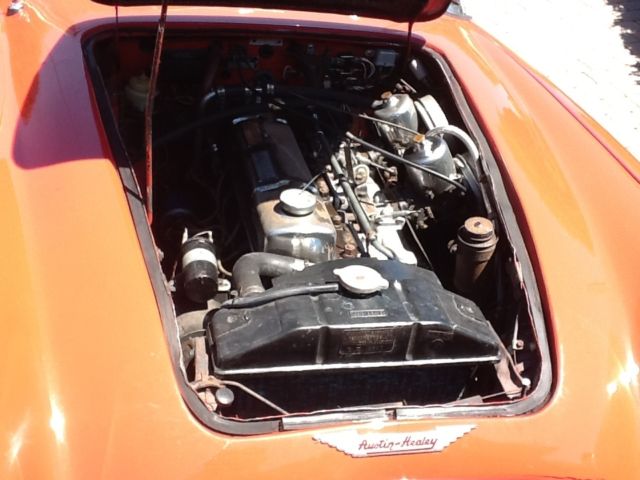 1964 Red Austin Healey 3000 sports convertible