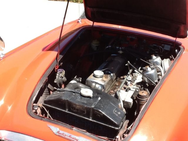 1964 Red Austin Healey 3000 sports convertible