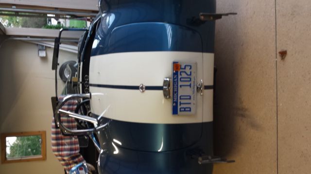 1965 Blue and White stripes Ford Cobra fiberglass