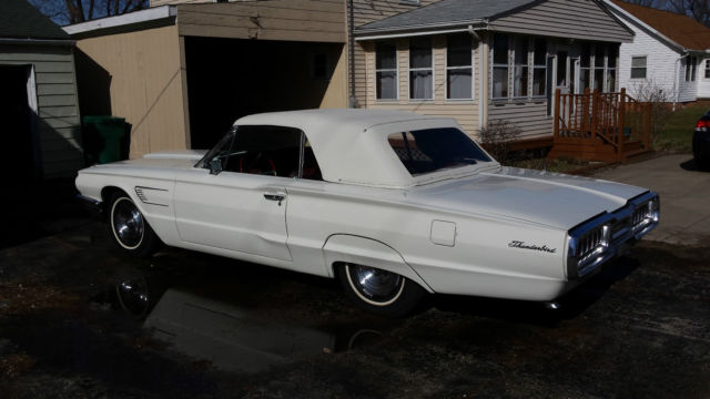 1965 White Ford Thunderbird Convertible