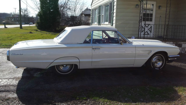 1965 White Ford Thunderbird Convertible