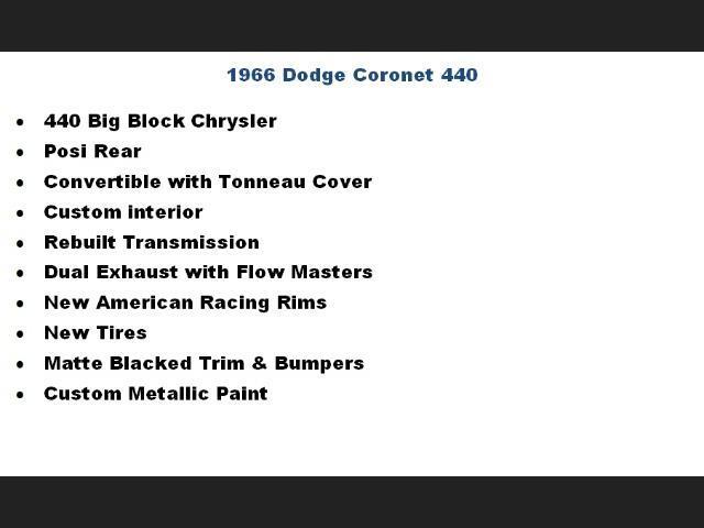 1966 Blue Dodge Coronet Convertible