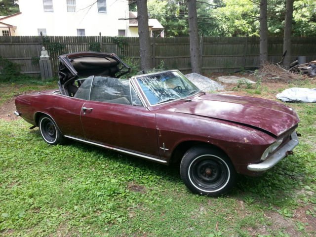 1966 Maroon Chevrolet Corvair Convertible