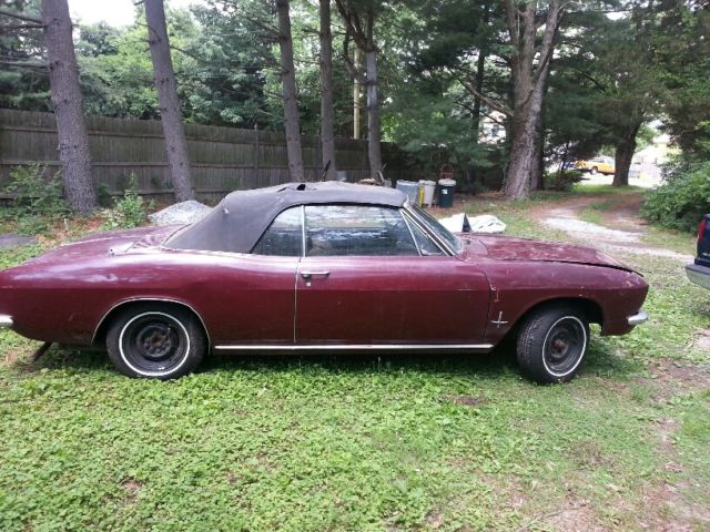 1966 Maroon Chevrolet Corvair Convertible