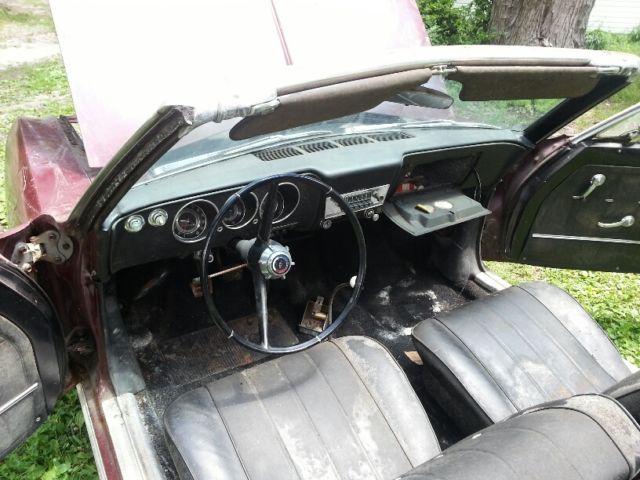 1966 Maroon Chevrolet Corvair Convertible