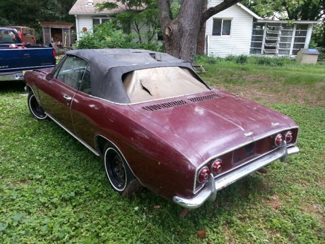1966 Maroon Chevrolet Corvair Convertible