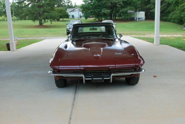 1966 maroon Chevrolet Corvette Convertible