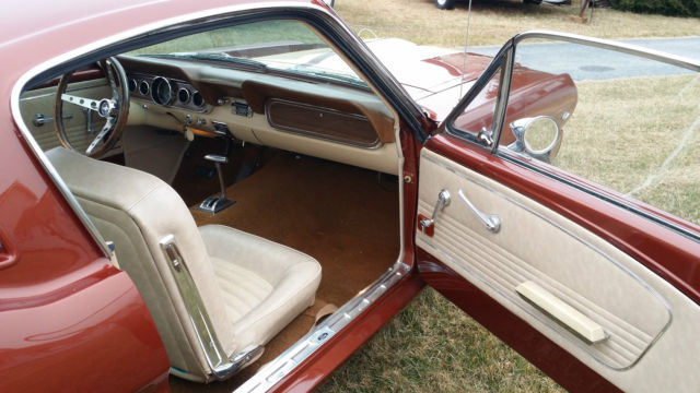 1966 Emberglow with Parchment strip Ford Mustang Fast back