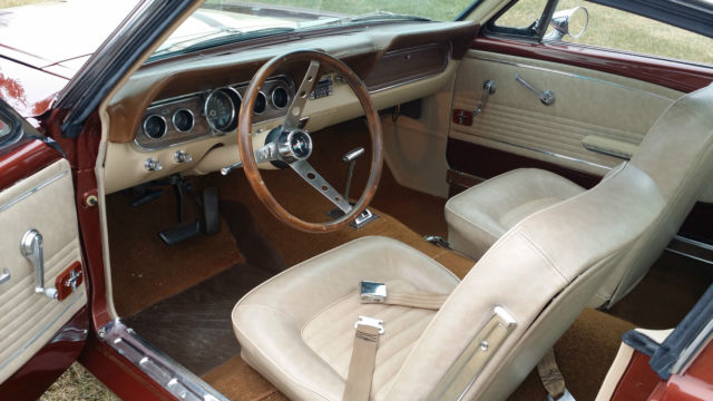 1966 Emberglow with Parchment strip Ford Mustang Fast back