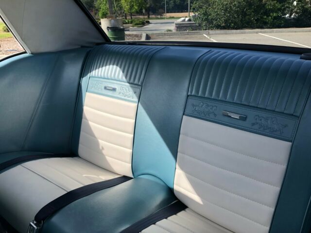 1966 Pearl White with Blue Stripes Ford Mustang Coupe