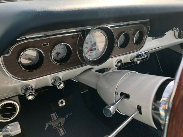 1966 Pearl White with Blue Stripes Ford Mustang Coupe