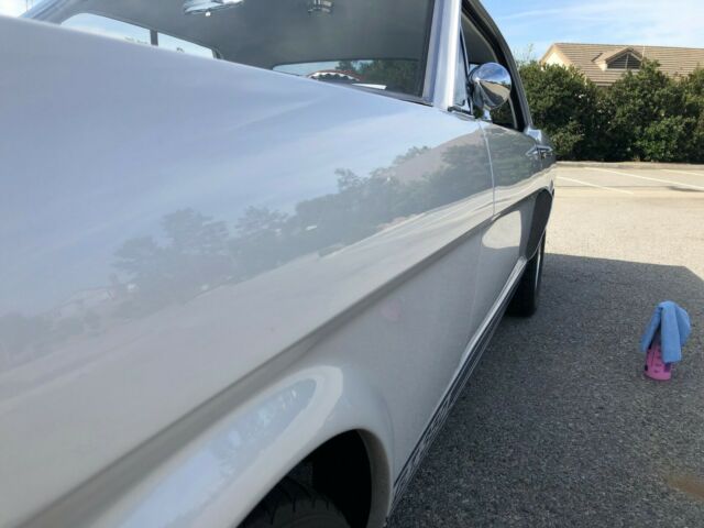 1966 Pearl White with Blue Stripes Ford Mustang Coupe