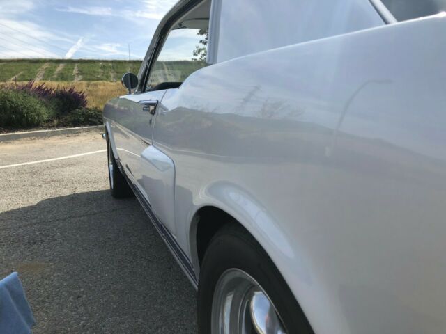 1966 Pearl White with Blue Stripes Ford Mustang Coupe