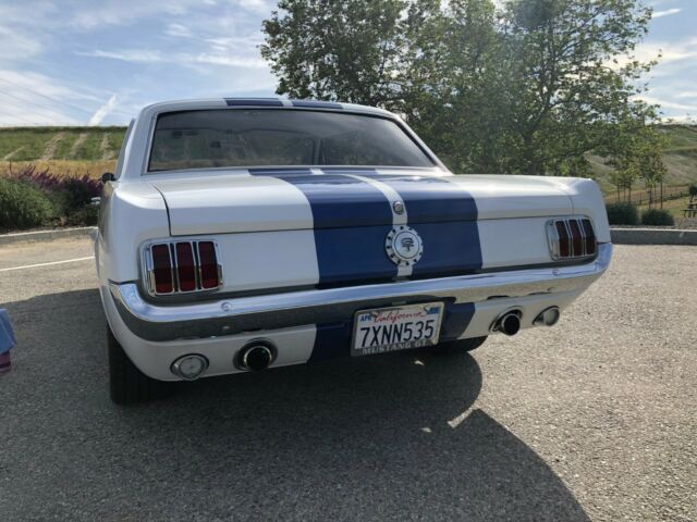 1966 Pearl White with Blue Stripes Ford Mustang Coupe