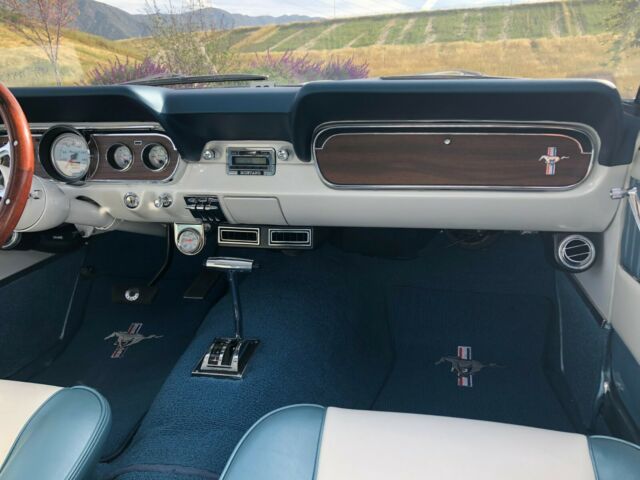 1966 Pearl White with Blue Stripes Ford Mustang Coupe