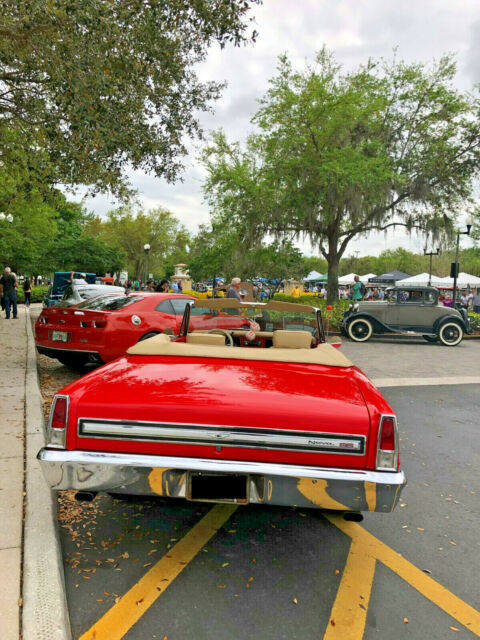 1967 Red Chevrolet Nova Convertible