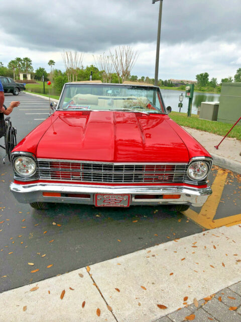 1967 Red Chevrolet Nova Convertible
