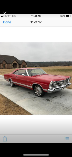 1967 Red Ford Galaxie Fastback