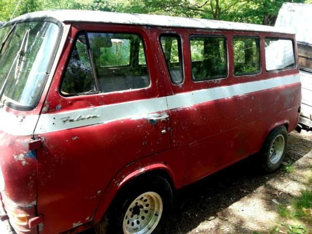 1964 Red and White Ford Falcon Multi window van