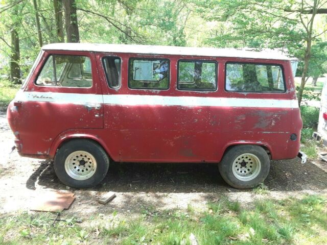 1964 Red and White Ford Falcon Multi window van