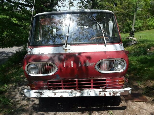 1964 Red and White Ford Falcon Multi window van