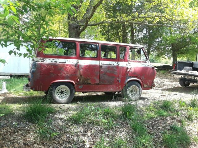 1964 Red and White Ford Falcon Multi window van