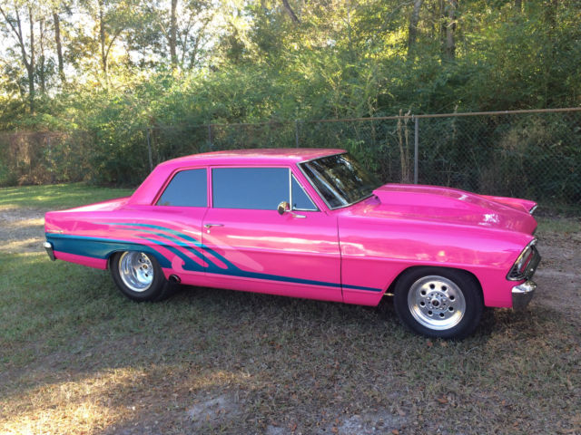 1967 pink Chevrolet Nova Coupe